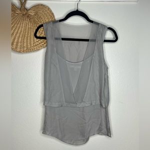 BECKEN Chiffon Silk Layered Blush Tank